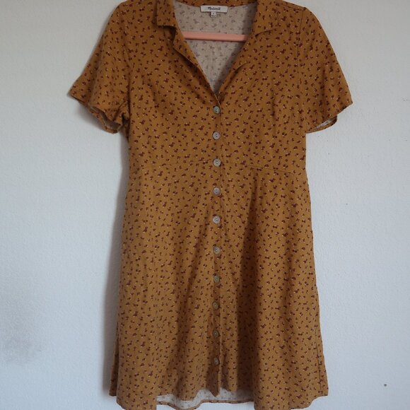 Madewell Ditsy Floral Button-Front Dress with Pockets - Size 6 - - Picture 3 of 8